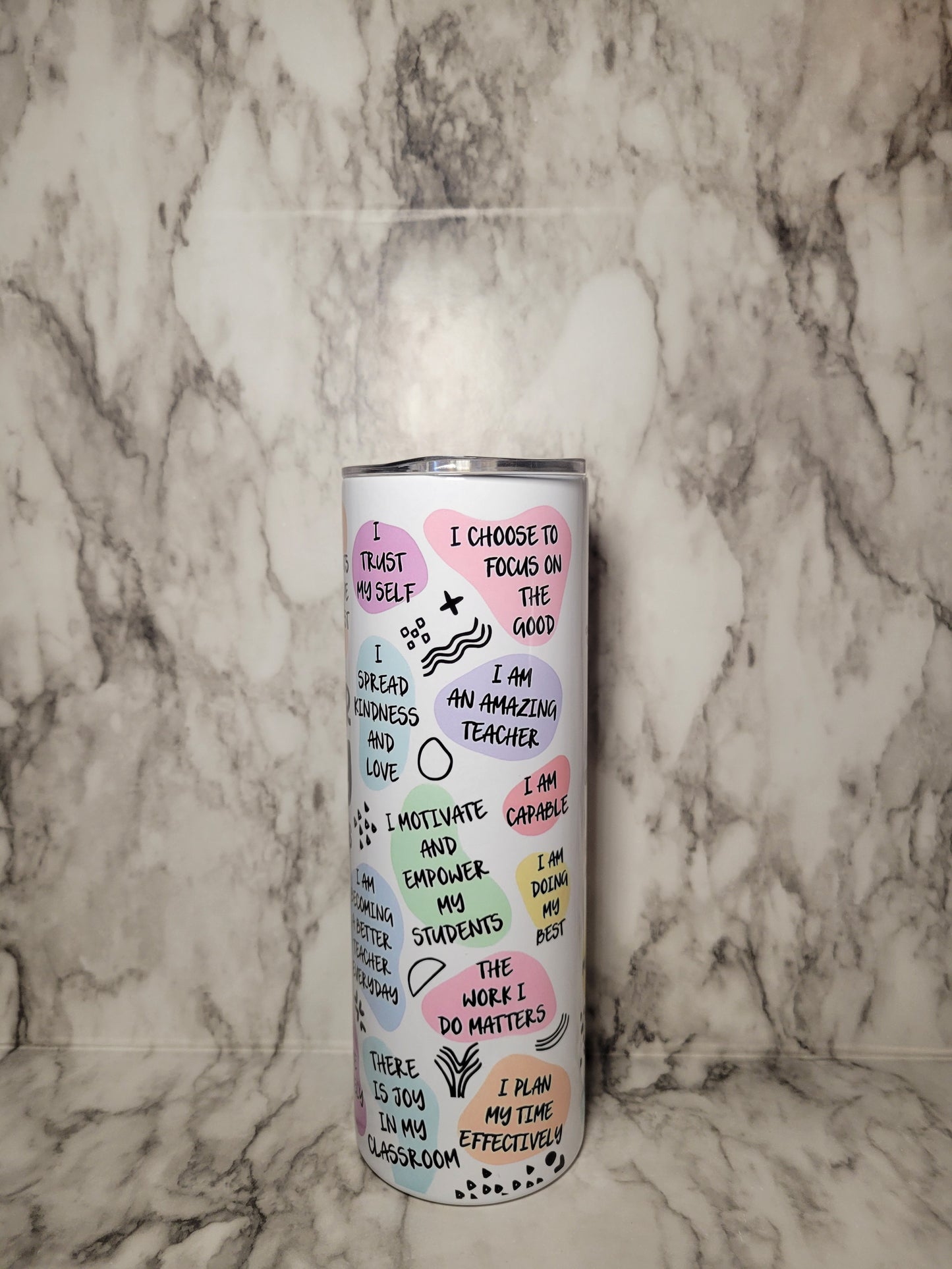 Teacher Daily Affirmations - 20oz Stainless Steel Tumbler