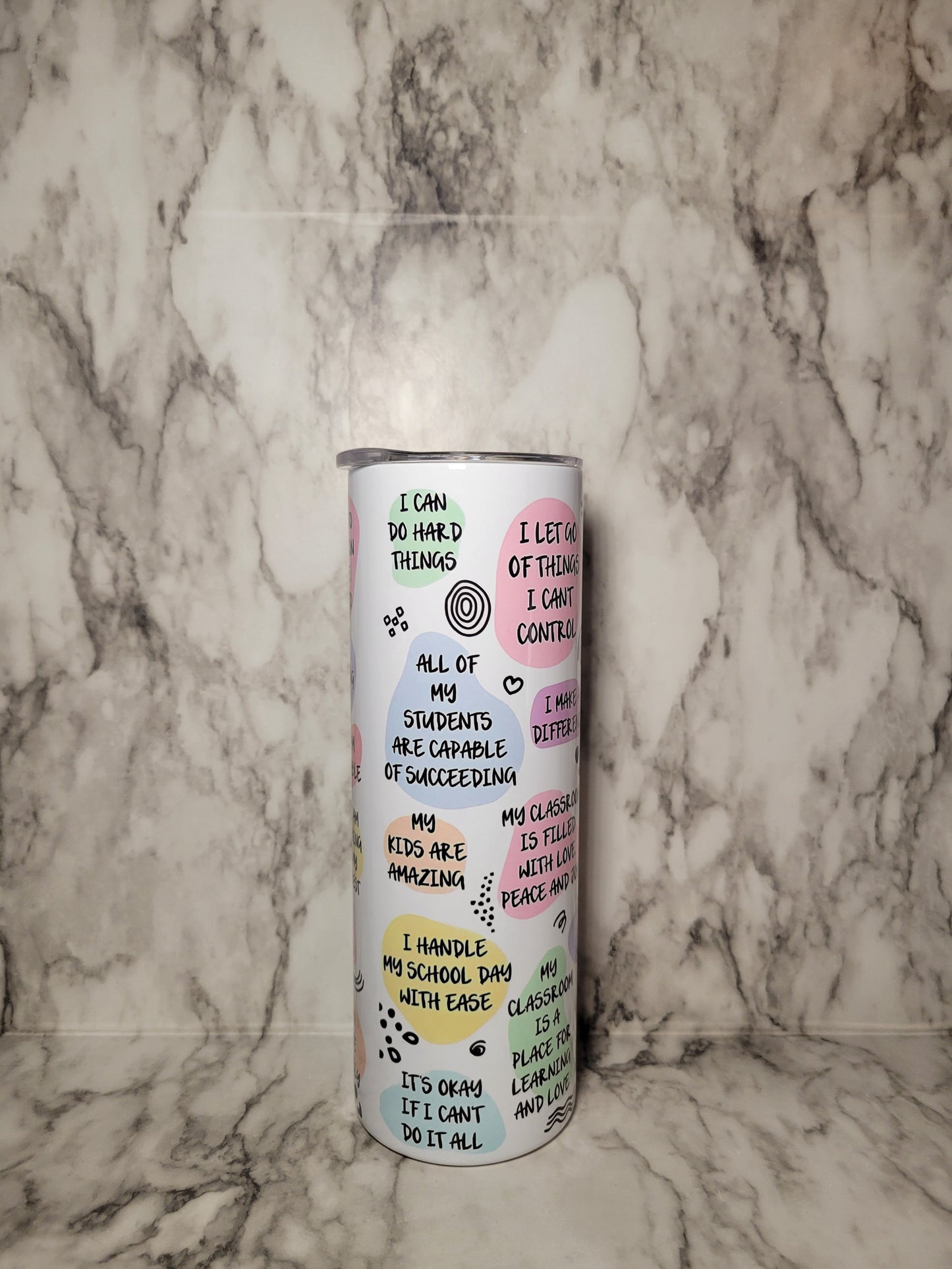 Teacher Daily Affirmations - 20oz Stainless Steel Tumbler
