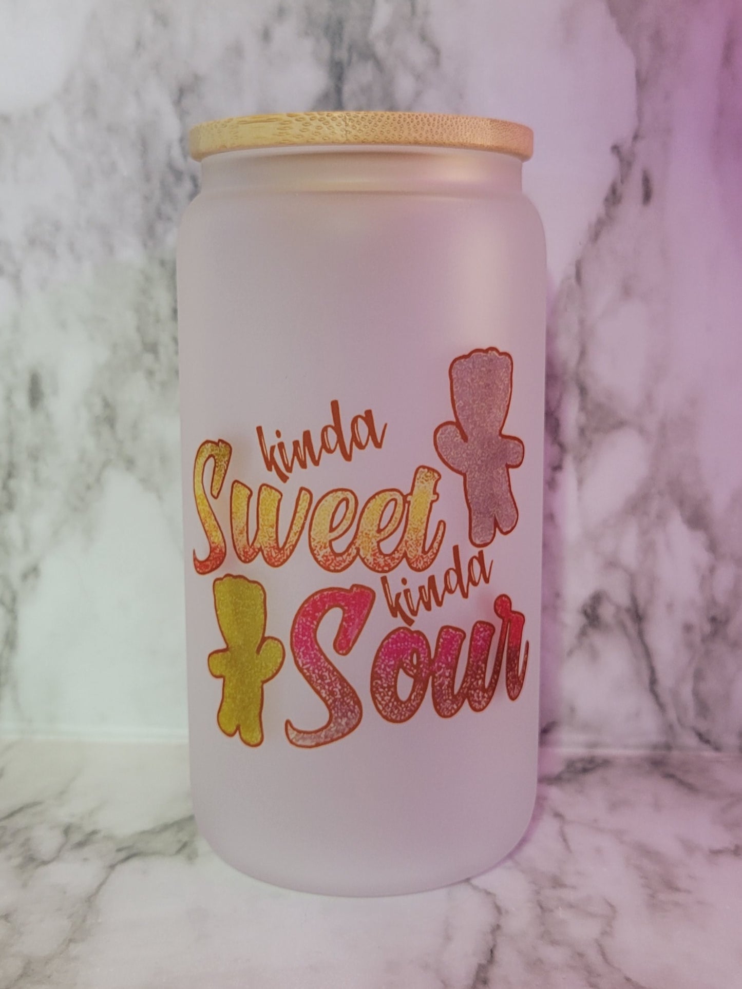 Kinda Sweet Kinda Sour - 16oz Frosted Glass Tumbler