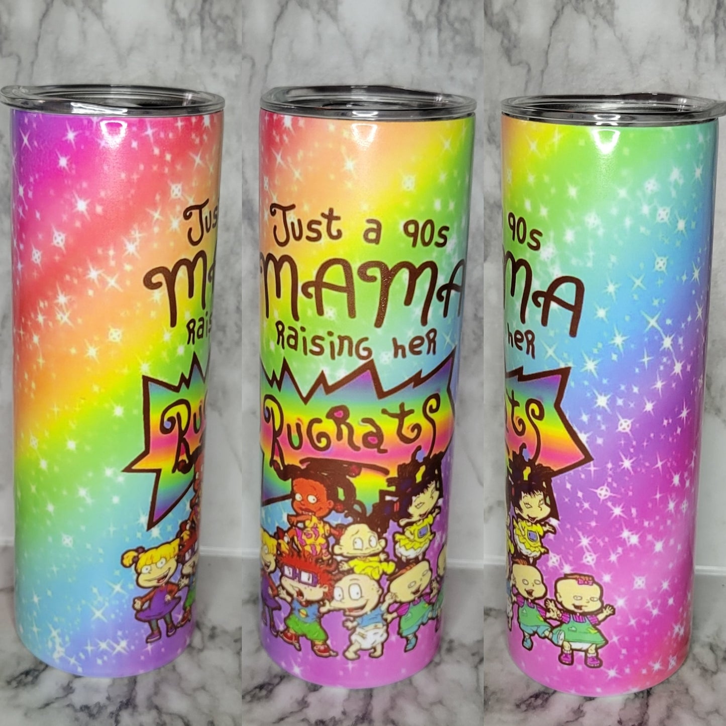90's Mamma Raising Her Rugrats - 20oz Skinny Stainless Steel Insulated Tumbler